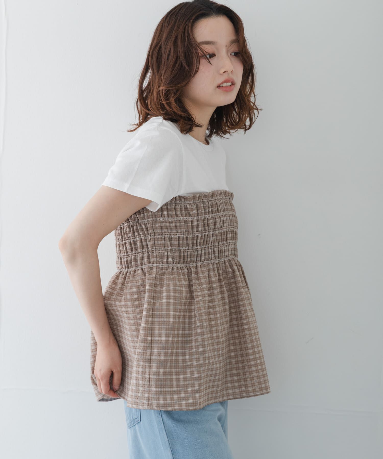 Sonny Label 「シャーリングビスチェコンビプルオーバー」|Tシャツ・カットソー|