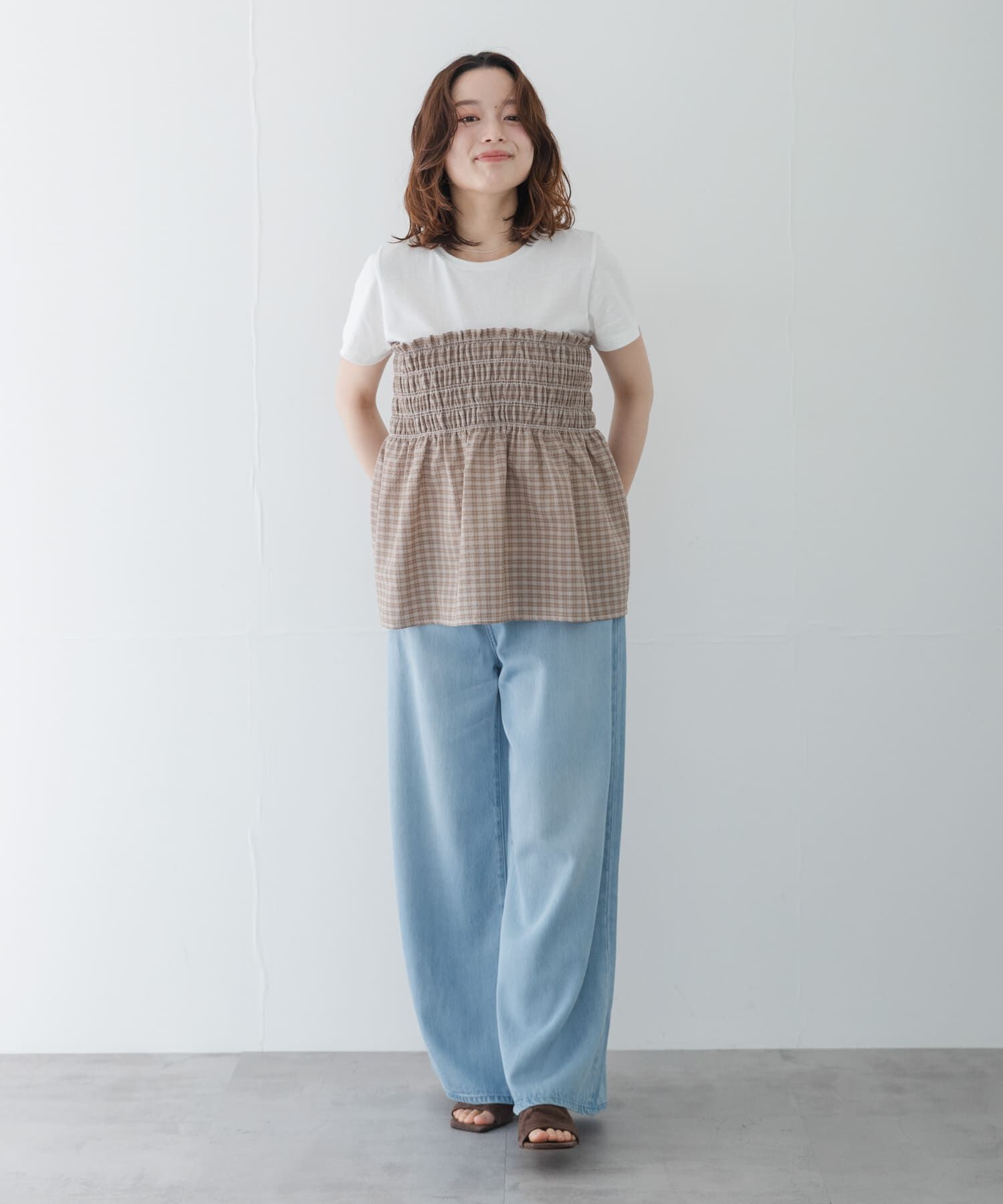 Sonny Label 「シャーリングビスチェコンビプルオーバー」|Tシャツ・カットソー|