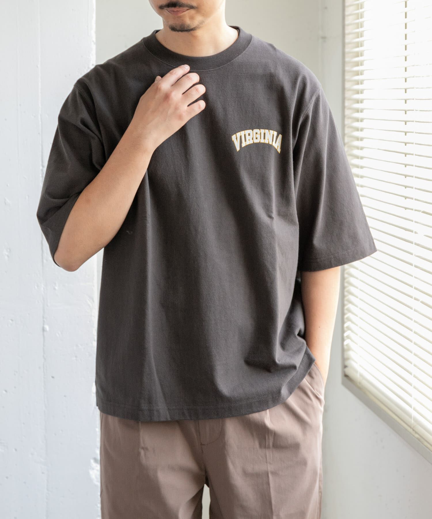 URBAN RESEARCH DOORS「FORK&SPOON　フロッキープリントTシャツ」|Tシャツ・カットソー|