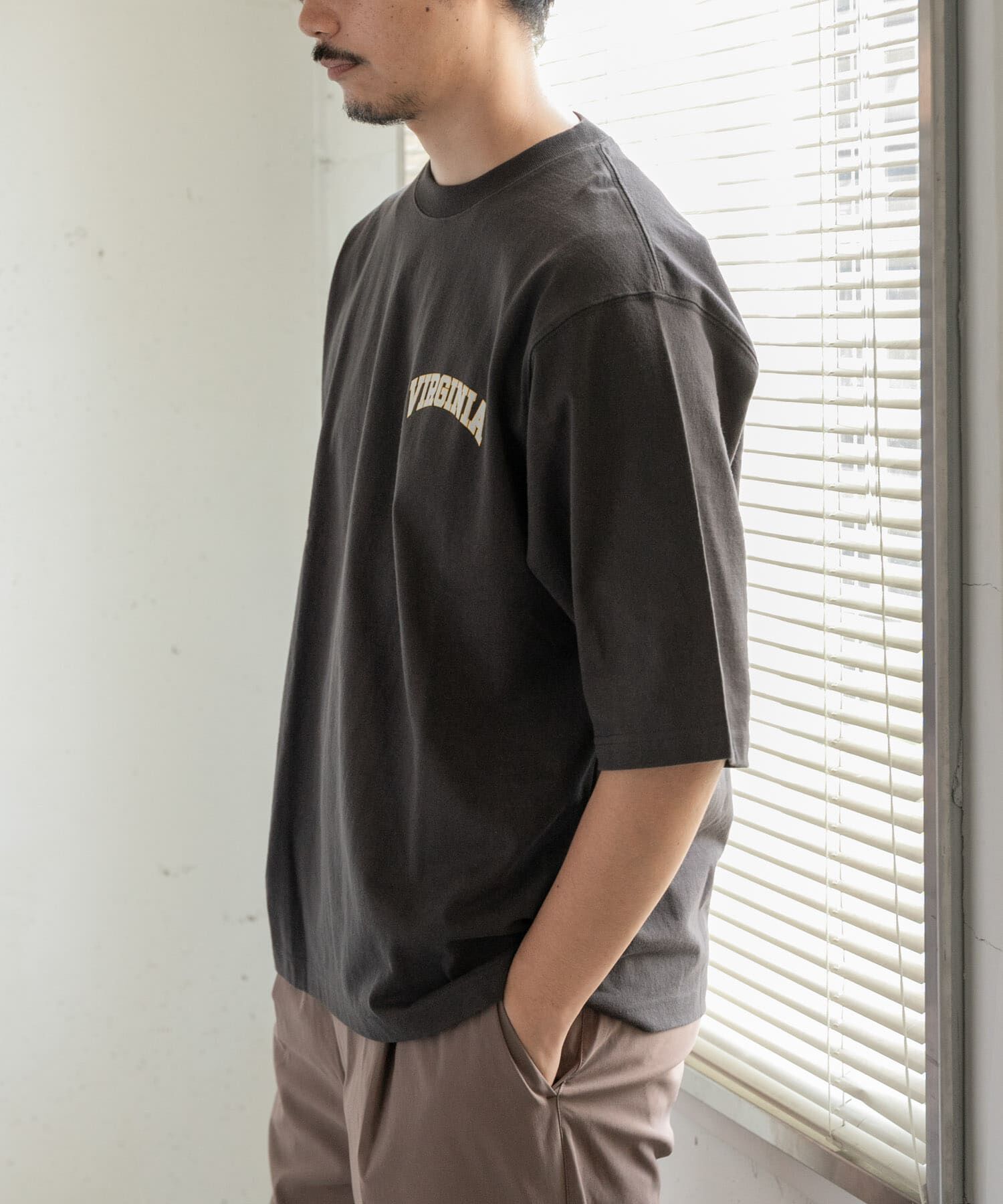 URBAN RESEARCH DOORS「FORK&SPOON　フロッキープリントTシャツ」|Tシャツ・カットソー|