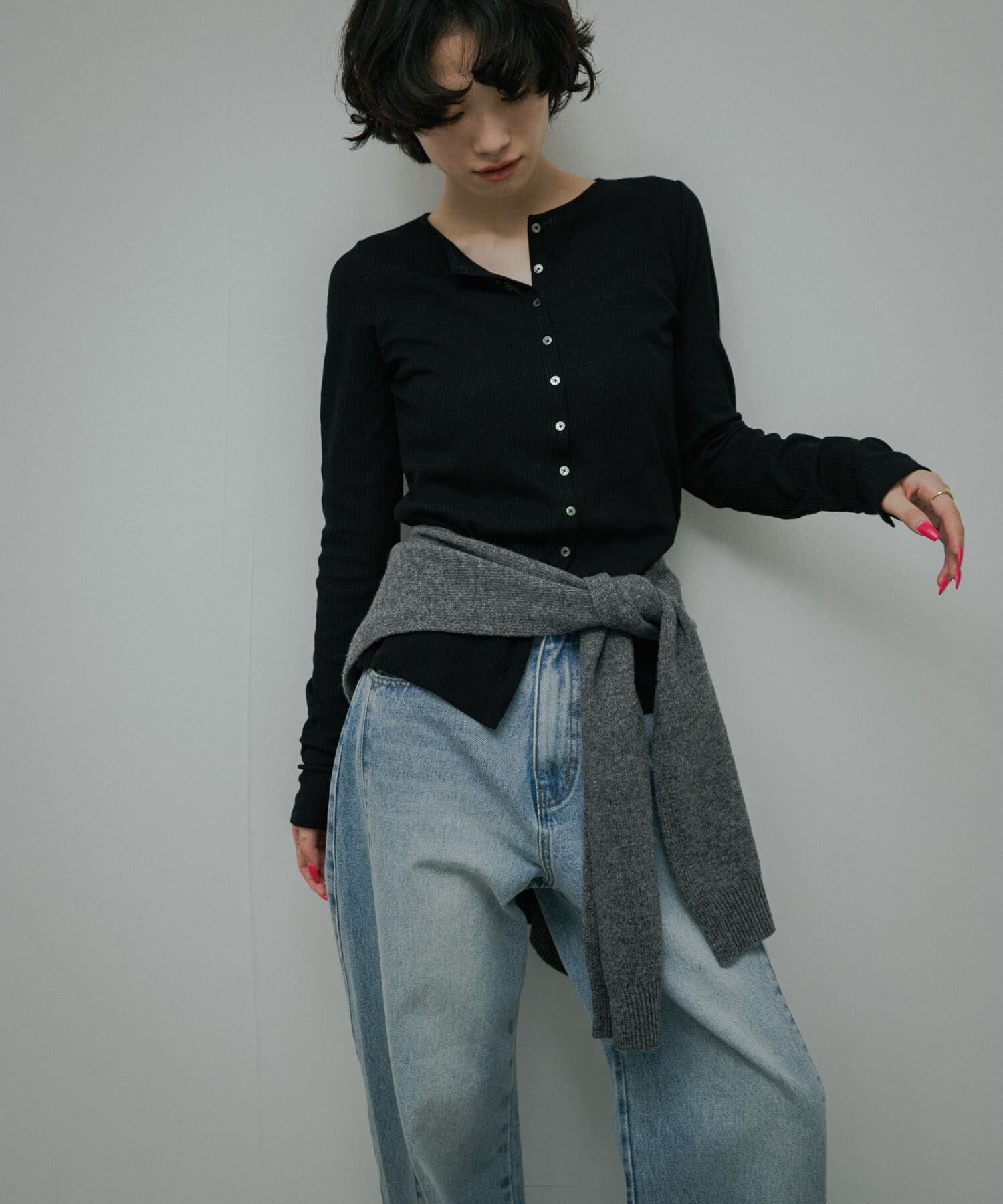 URBAN RESEARCH DOORS「Vintage Rib Button Cardigan」|カーディガン|