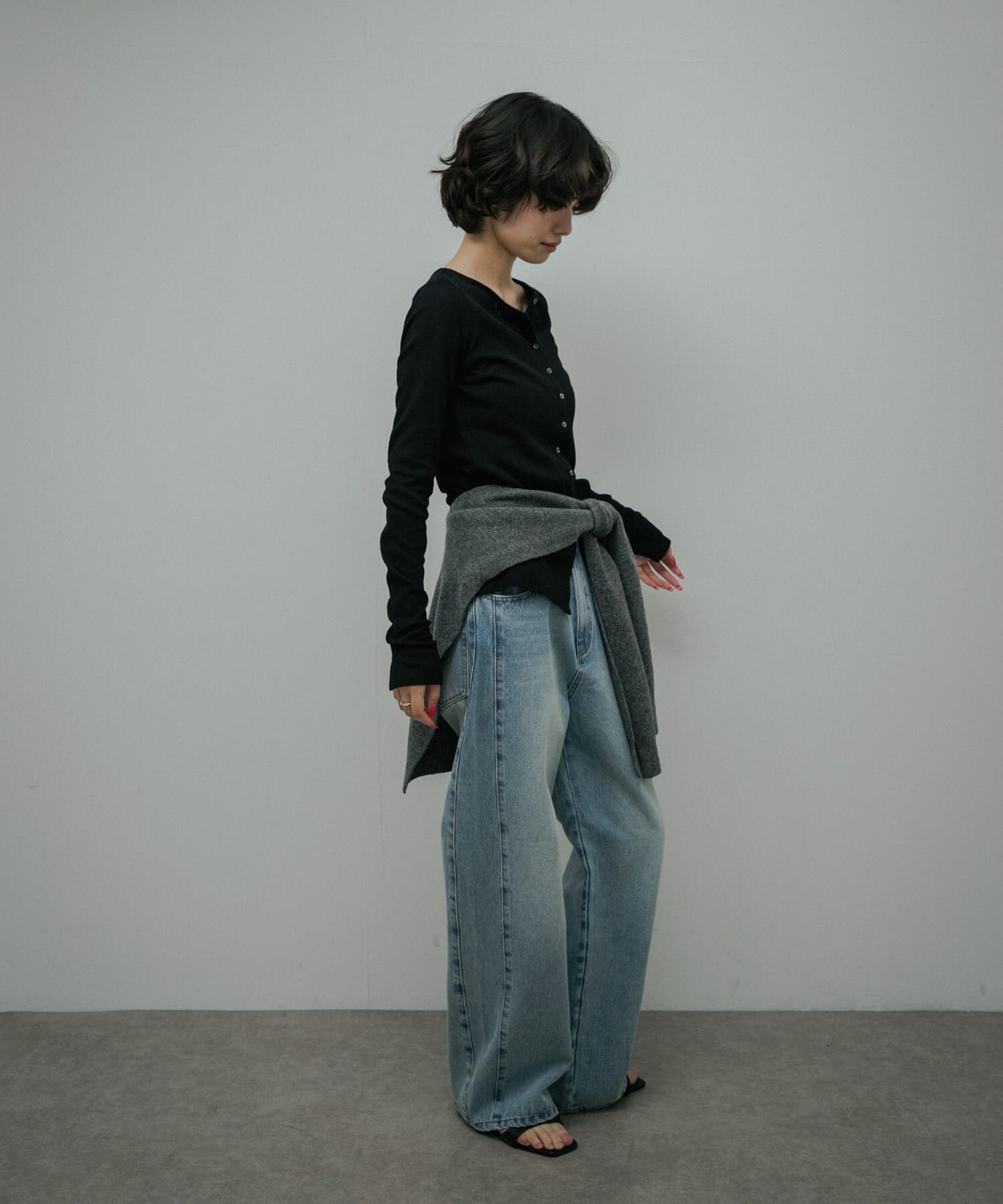 URBAN RESEARCH DOORS「Vintage Rib Button Cardigan」|カーディガン|