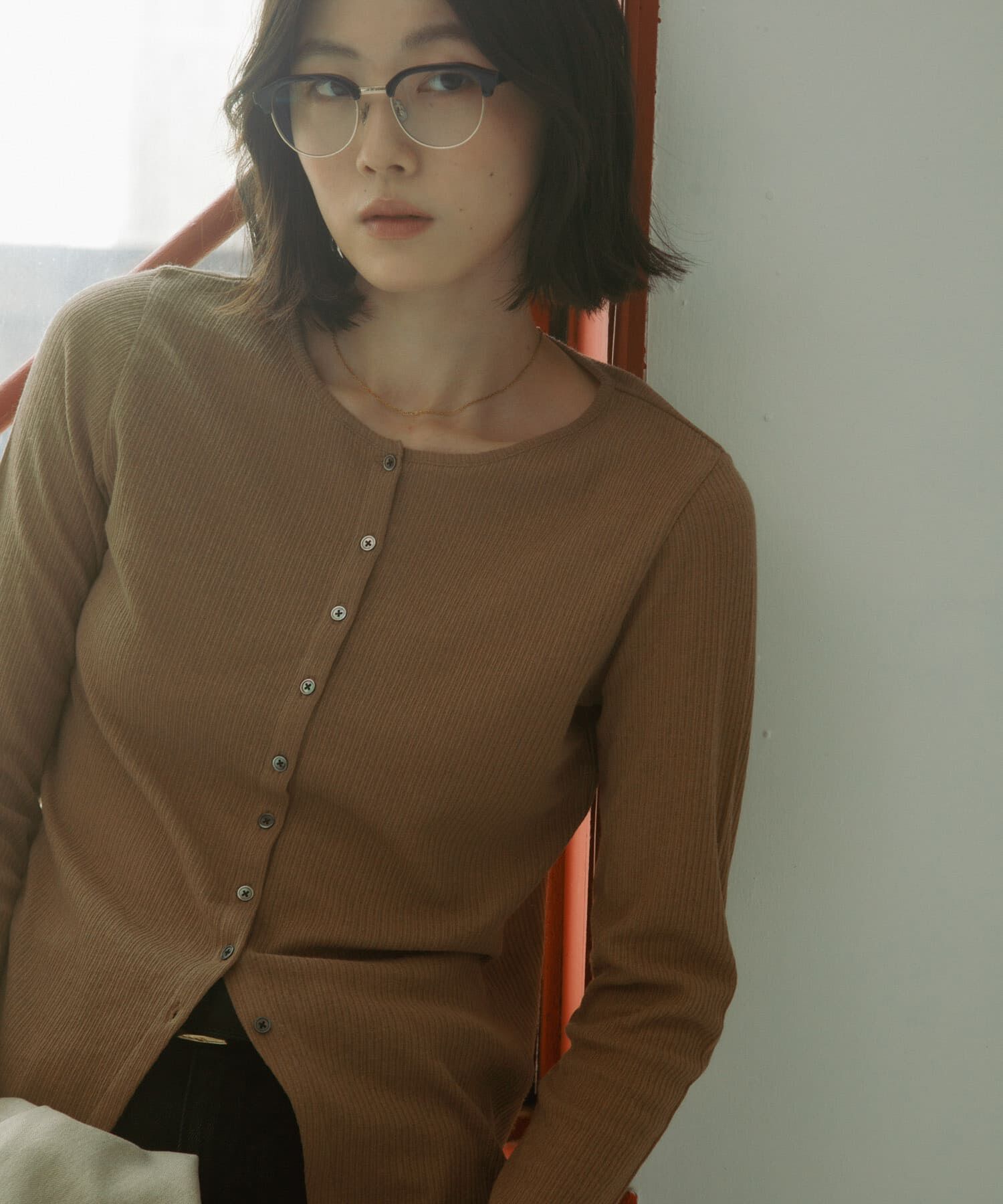 URBAN RESEARCH DOORS「Vintage Rib Button Cardigan」|カーディガン|