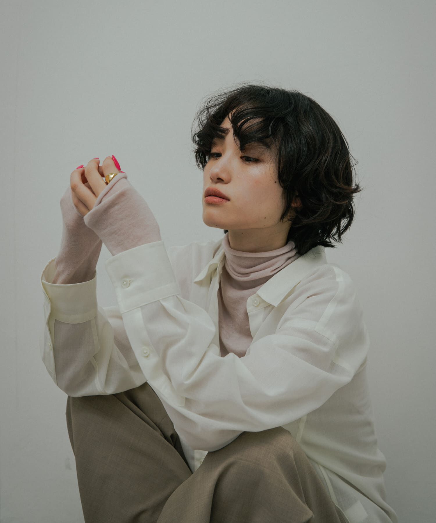 URBAN RESEARCH DOORS「Soft Wool Turtle Knit」|ニット・セーター|ピンク