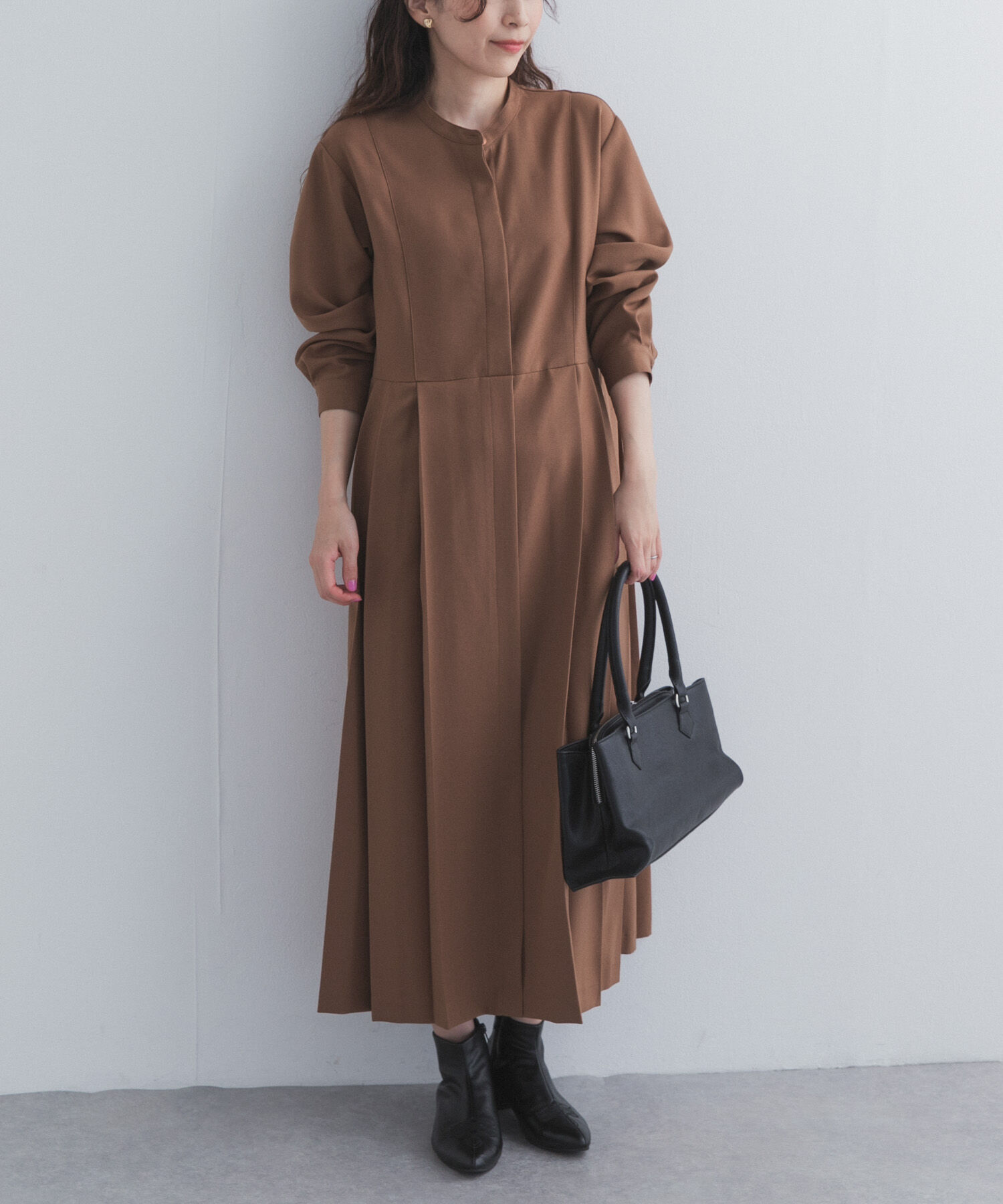 URBAN RESEARCH DOORS「『UR TECH』サイドプリーツ切替ワンピース」|ワンピース|