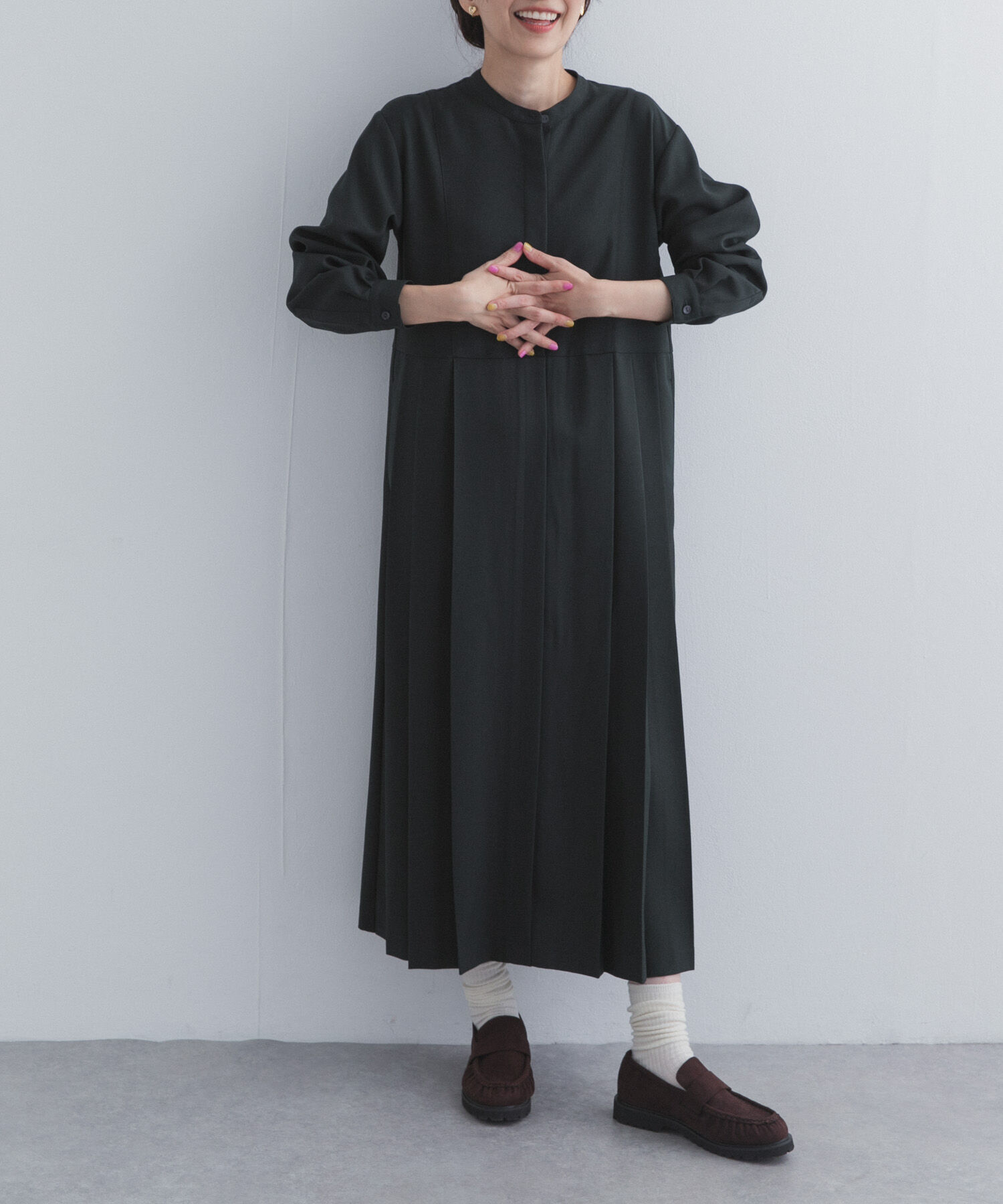 URBAN RESEARCH DOORS「『UR TECH』サイドプリーツ切替ワンピース」|ワンピース|