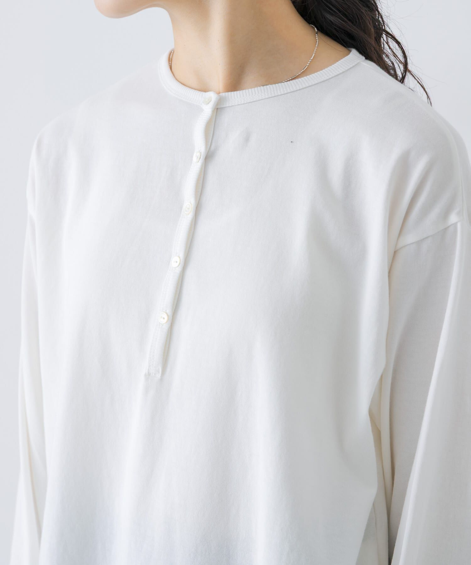 かぐれ「ヘンリーネックコットンカットソー」|Tシャツ・カットソー|