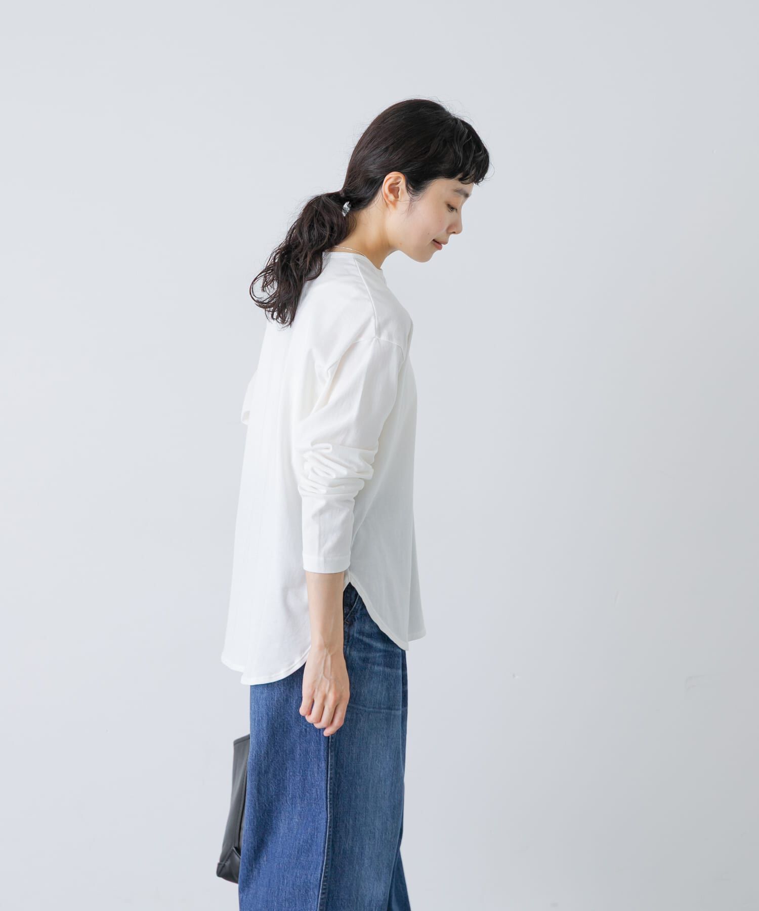 かぐれ「ヘンリーネックコットンカットソー」|Tシャツ・カットソー|