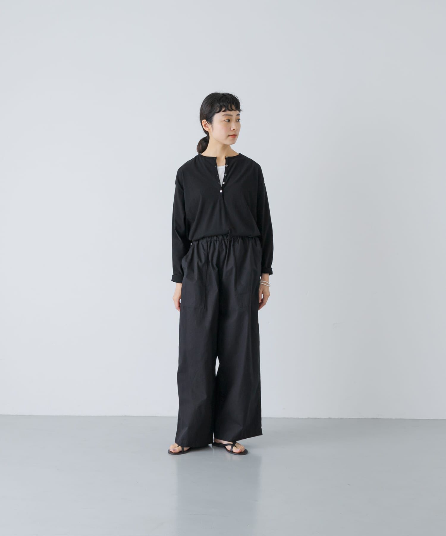 かぐれ「ヘンリーネックコットンカットソー」|Tシャツ・カットソー|
