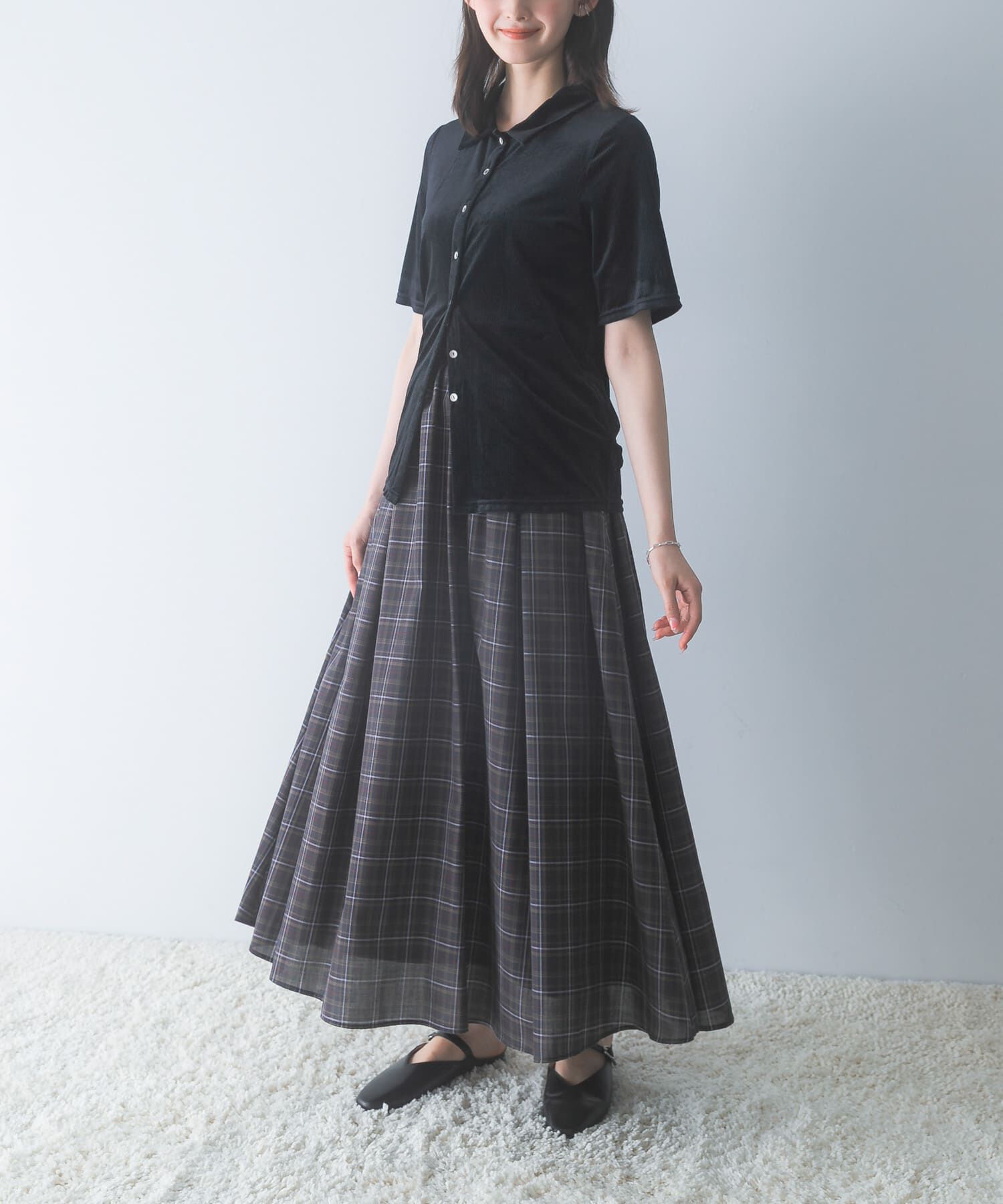 URBAN RESEARCH ROSSO「『WEB限定』ベルテッドタックギャザーフレアスカート」|スカート|