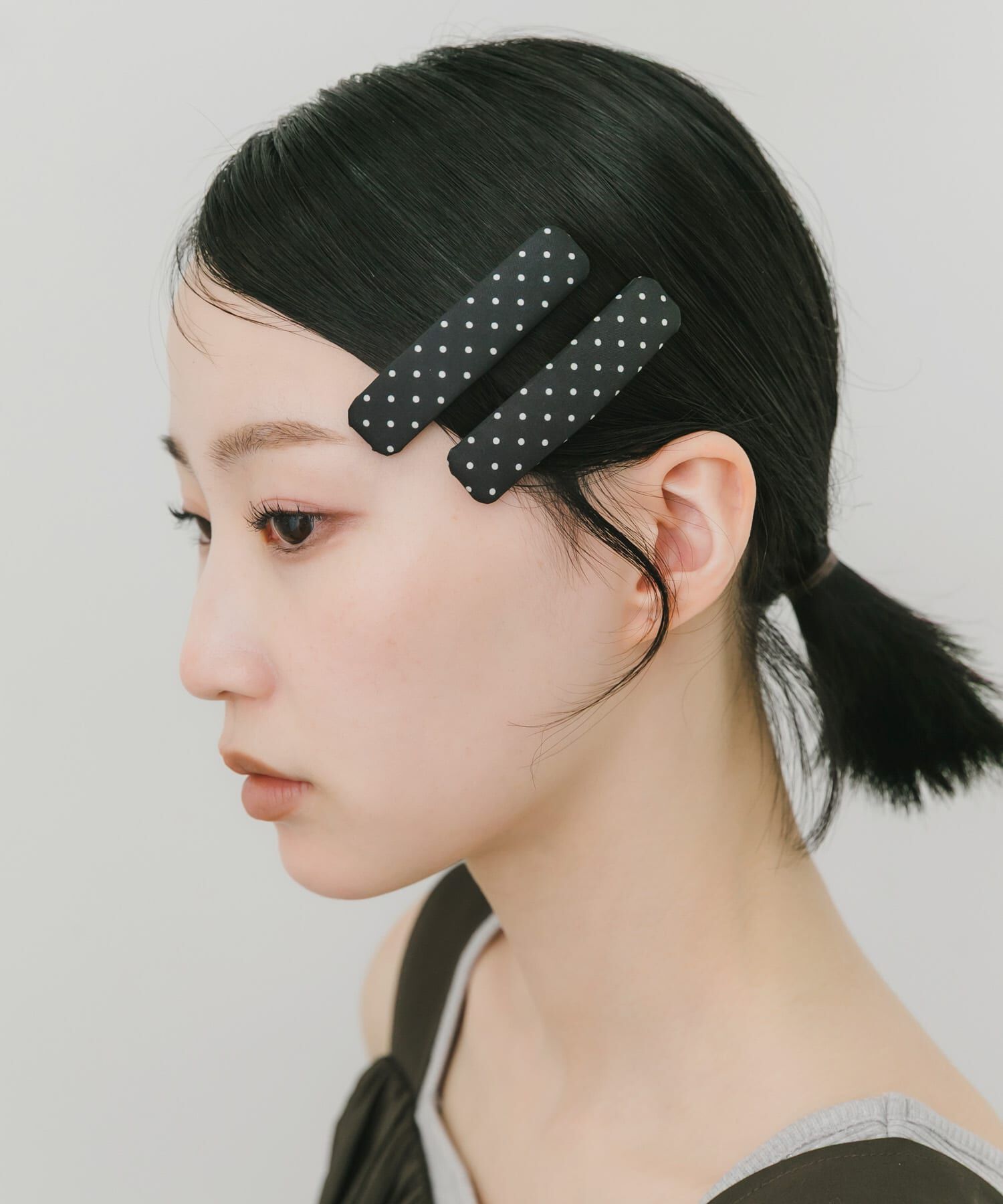 SMELLY「ドット2セットヘアピン」|その他|ブラック