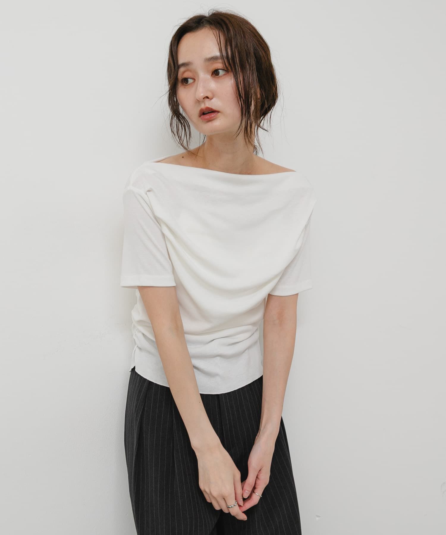 SENSE OF PLACE by URBAN RESEARCH「シアードレープトップ(半袖)」|Tシャツ・カットソー|