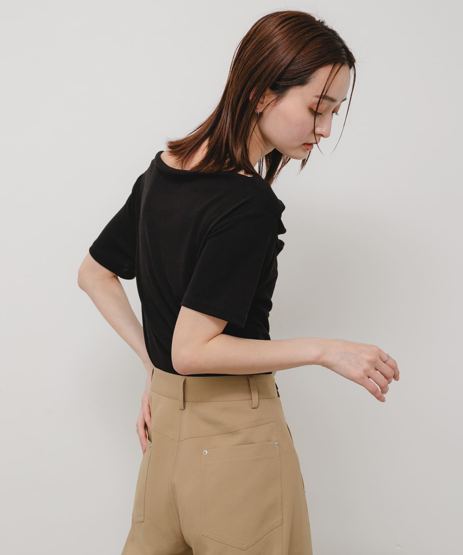 SENSE OF PLACE by URBAN RESEARCH「シアードレープトップ(半袖)」|Tシャツ・カットソー|