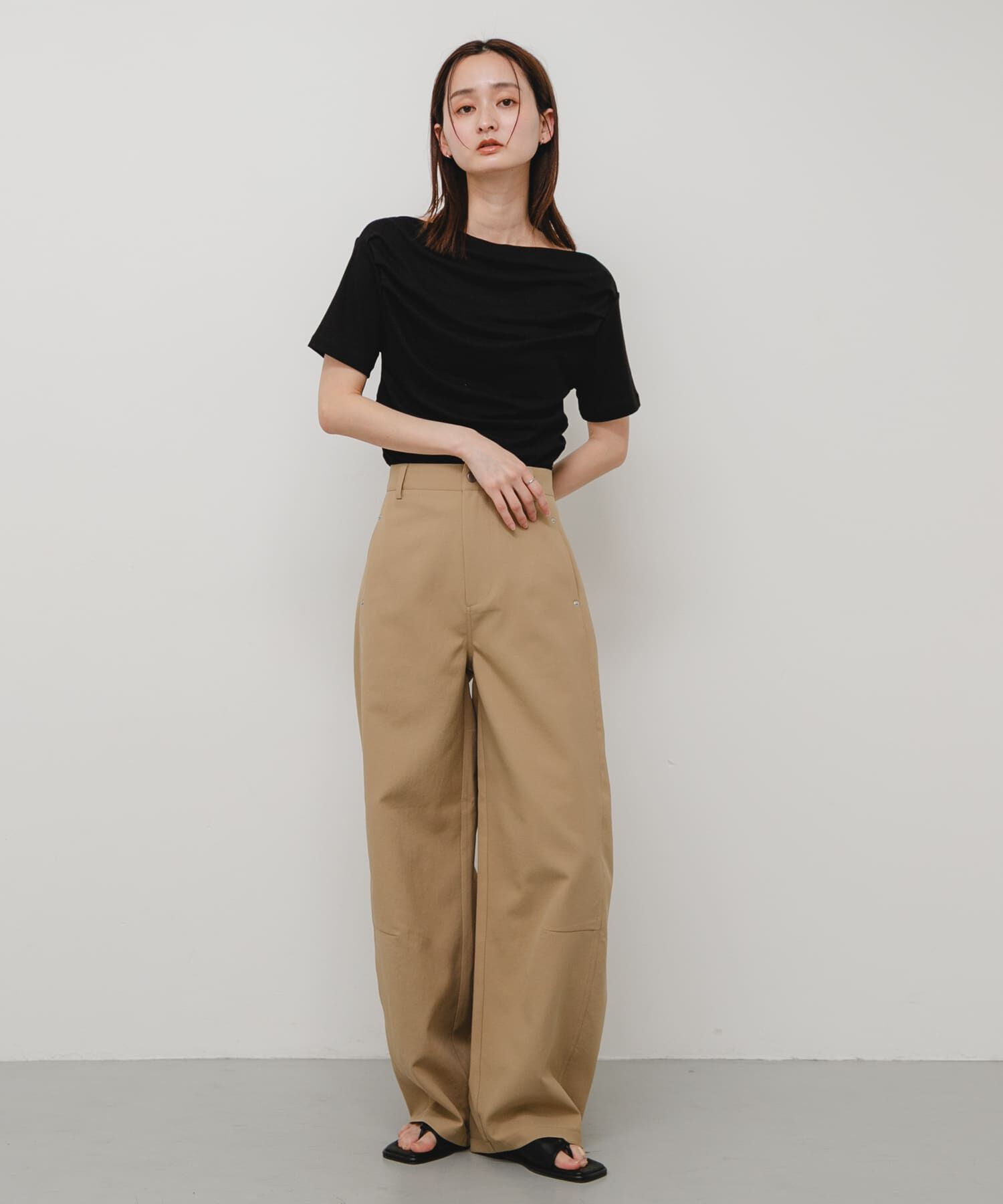 SENSE OF PLACE by URBAN RESEARCH「シアードレープトップ(半袖)」|Tシャツ・カットソー|