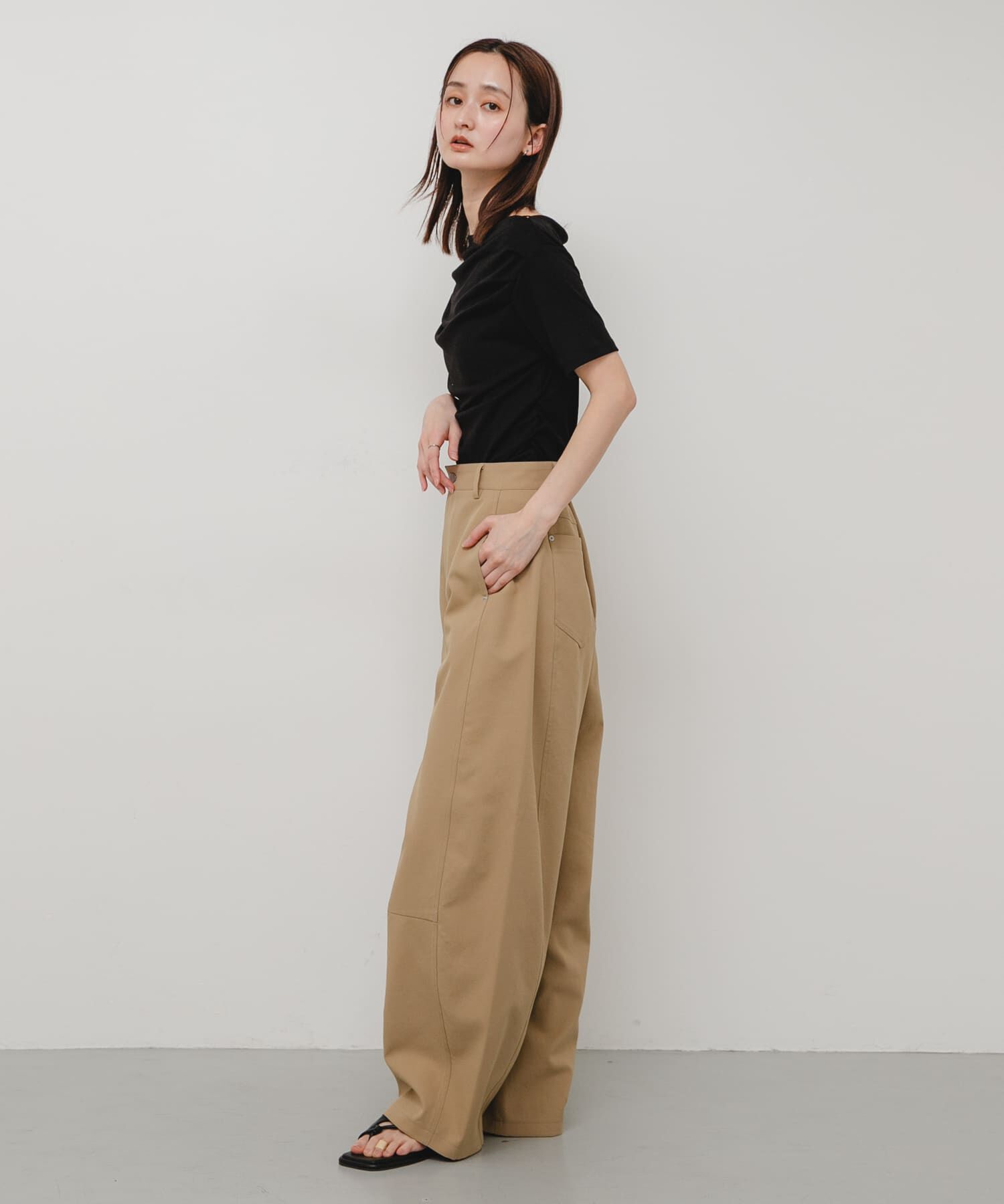 SENSE OF PLACE by URBAN RESEARCH「シアードレープトップ(半袖)」|Tシャツ・カットソー|