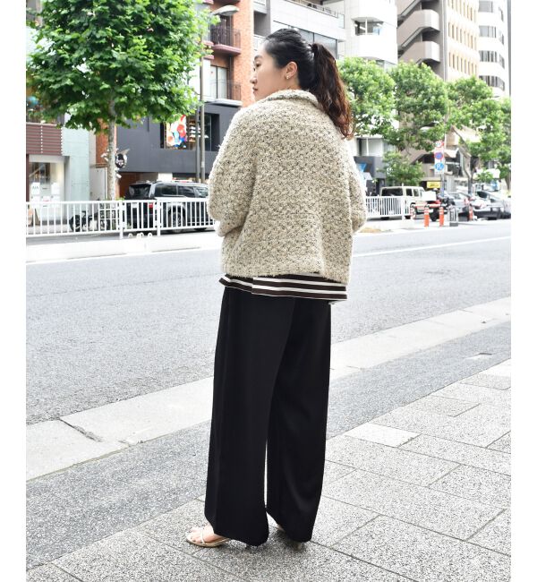  「《手洗い可能》TORRAZZO DONNAツイードニットPコート」|ピーコート|