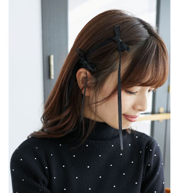 MAJESTICLEGON「アンニュイリボンヘアピンセット」|その他|ブラック