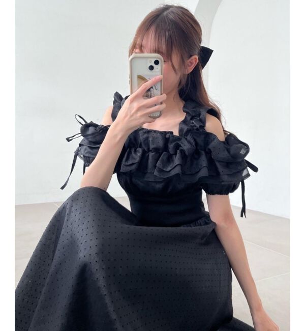  「ミルフィーユフリルコルセットワンピース」|ワンピース|ブラック