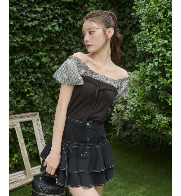  「2wayドッキング半袖トップス」|Tシャツ・カットソー|