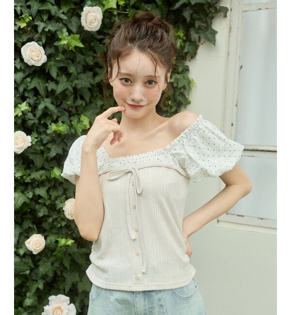  「2wayドッキング半袖トップス」|Tシャツ・カットソー|