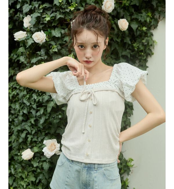  「2wayドッキング半袖トップス」|Tシャツ・カットソー|