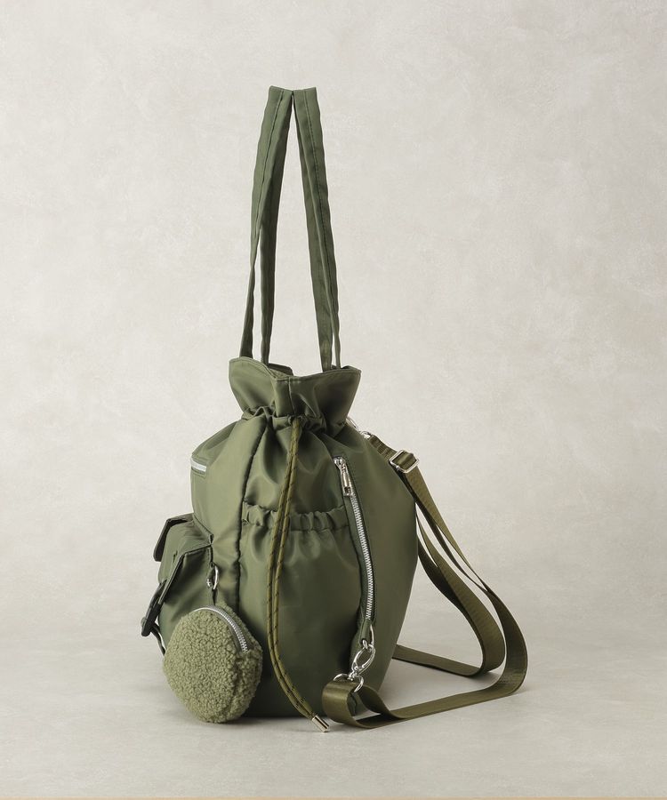 earth music&ecology「ボアポーチ付ポケットトートリュック」|トートバッグ|