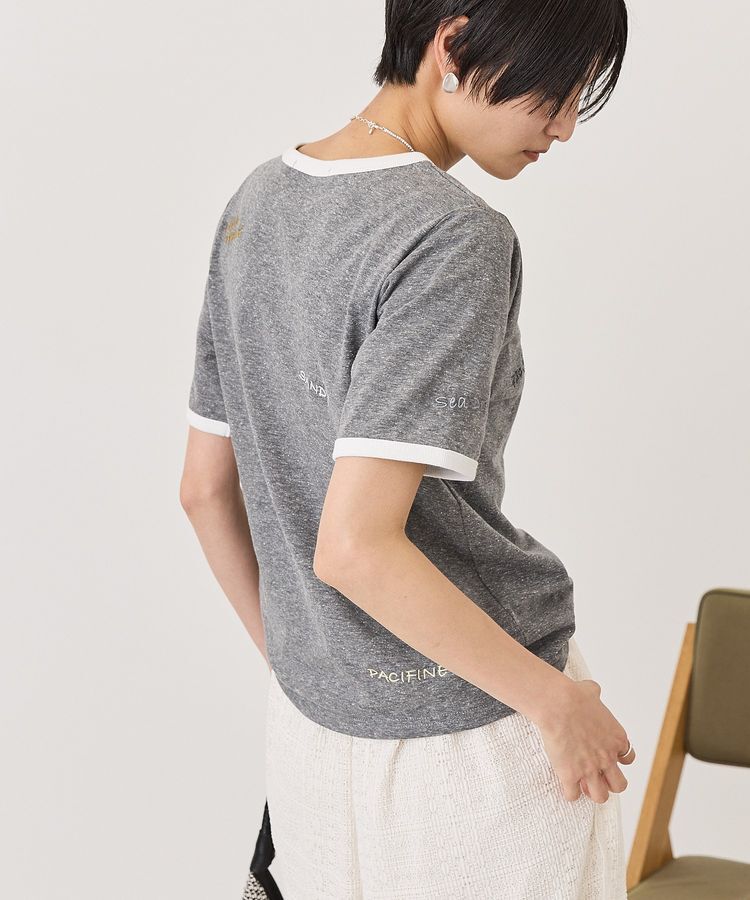 AMERICAN HOLIC「ランダムロゴ刺繍リンガーTシャツ」|Tシャツ・カットソー|