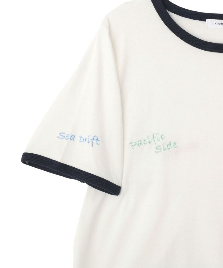 AMERICAN HOLIC「ランダムロゴ刺繍リンガーTシャツ」|Tシャツ・カットソー|