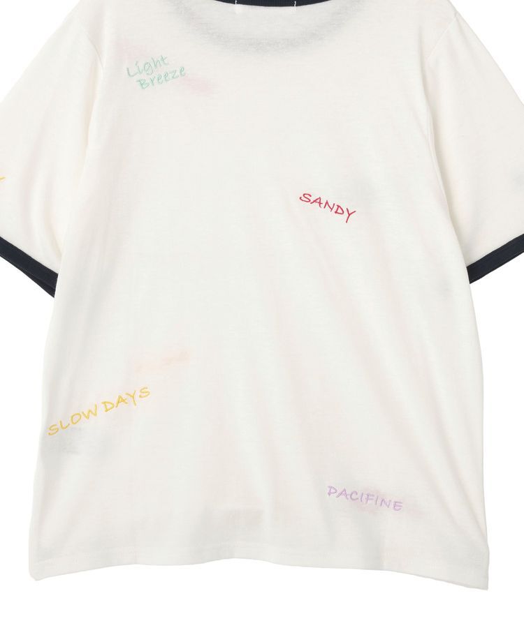AMERICAN HOLIC「ランダムロゴ刺繍リンガーTシャツ」|Tシャツ・カットソー|