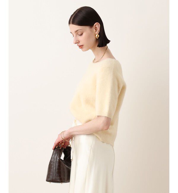 allureville「WEB ルミネ別注 カシミヤブレンドファー加工半袖プルオーバー」|ニット・セーター|