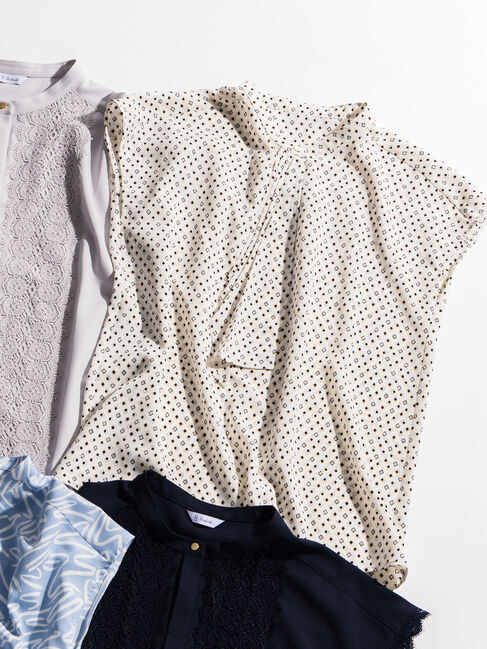 Te chichi「パターンアソートフレンチボウタイブラウス」|シャツ・ブラウス|オフホワイト