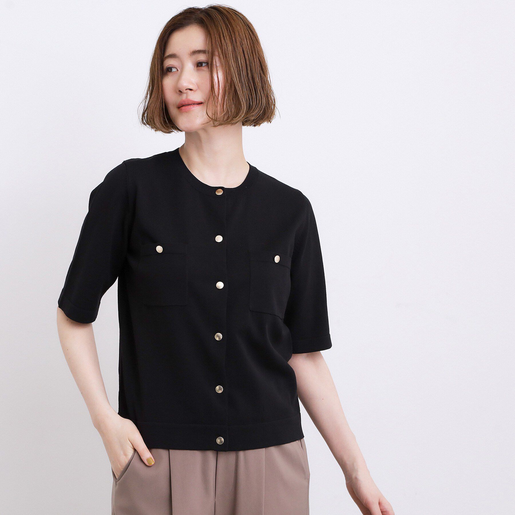 grove「【ひんやり・UV・洗濯機◎】上品コットン混カーディガン」|カーディガン|