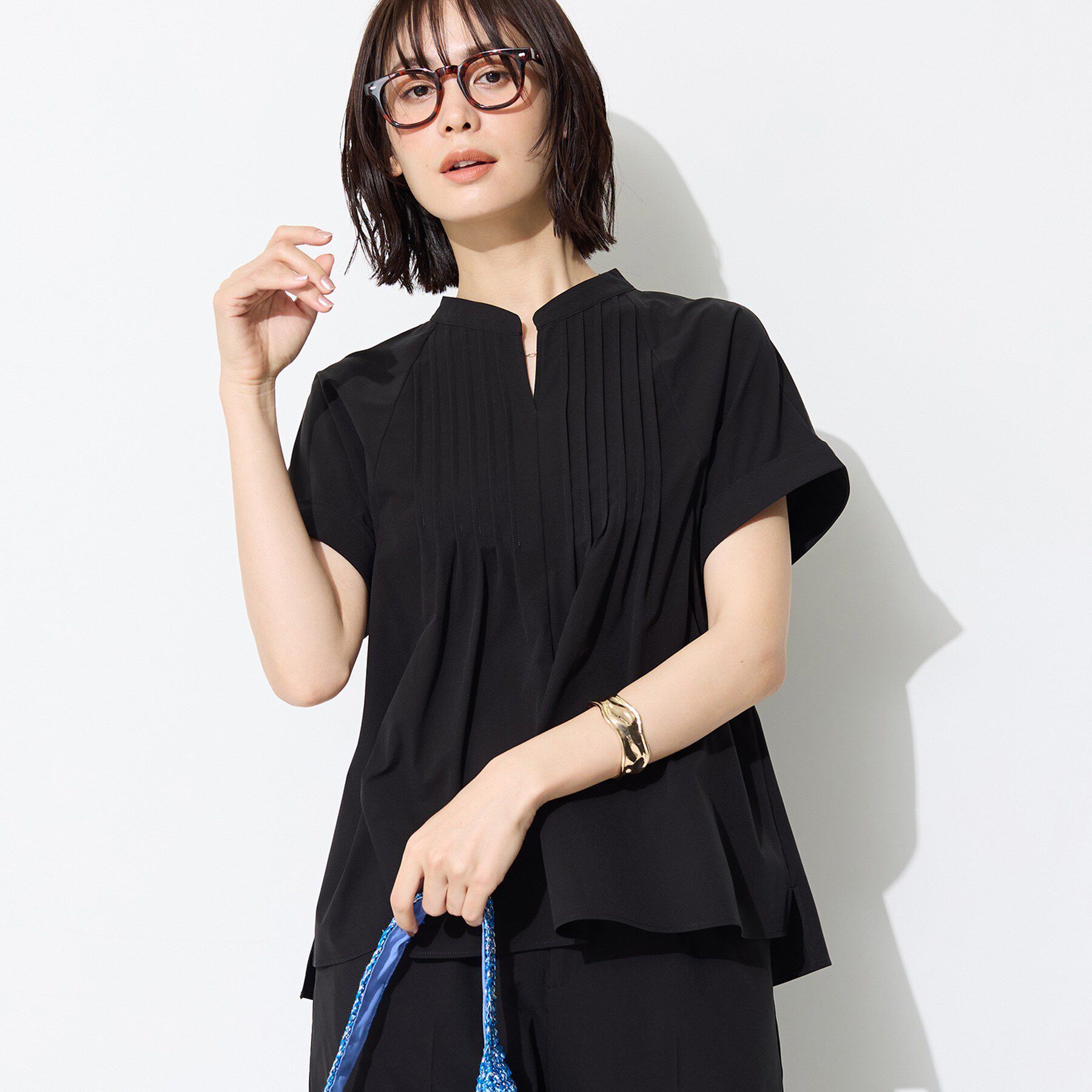 INDIVI「【撥水／UVケア／SETUP可能】軽量タックスキッパーブラウス」|シャツ・ブラウス|