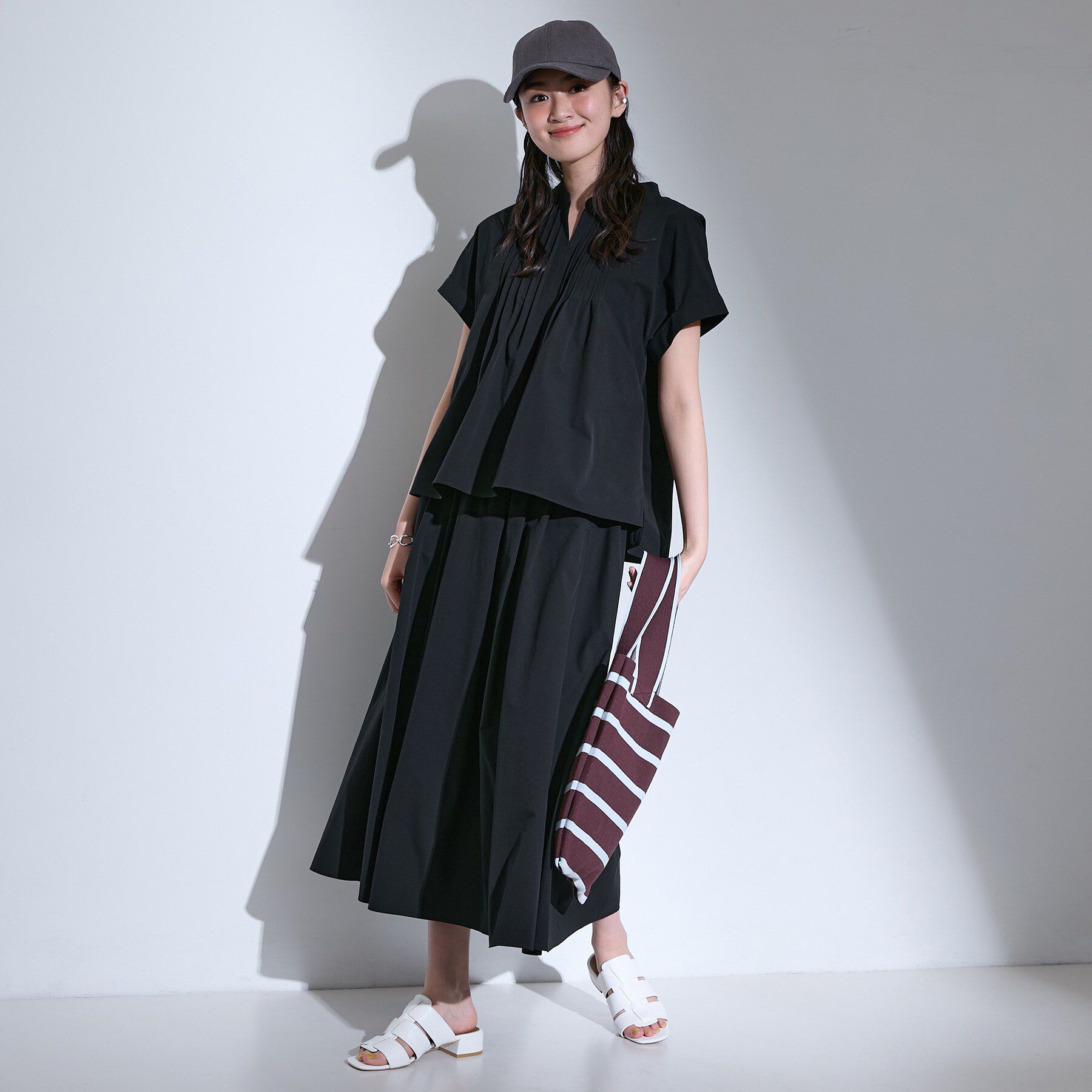 INDIVI「【撥水／UVケア／SETUP可能】軽量タックスキッパーブラウス」|シャツ・ブラウス|