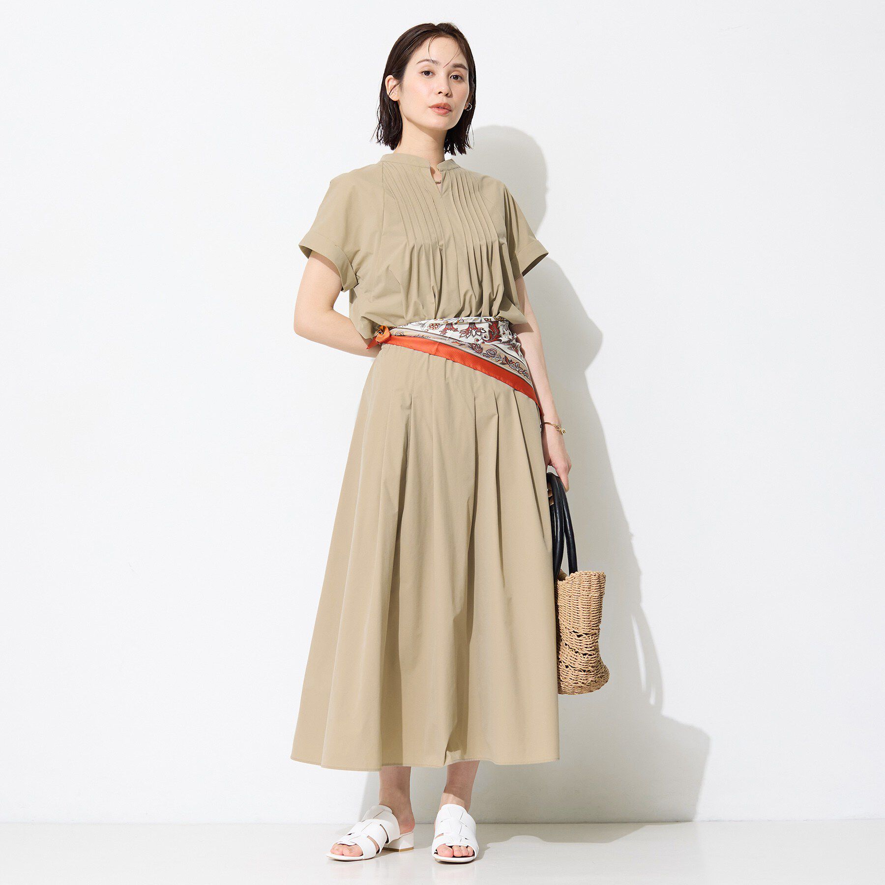 INDIVI「【撥水／UVケア／SETUP可能】軽量タックスキッパーブラウス」|シャツ・ブラウス|