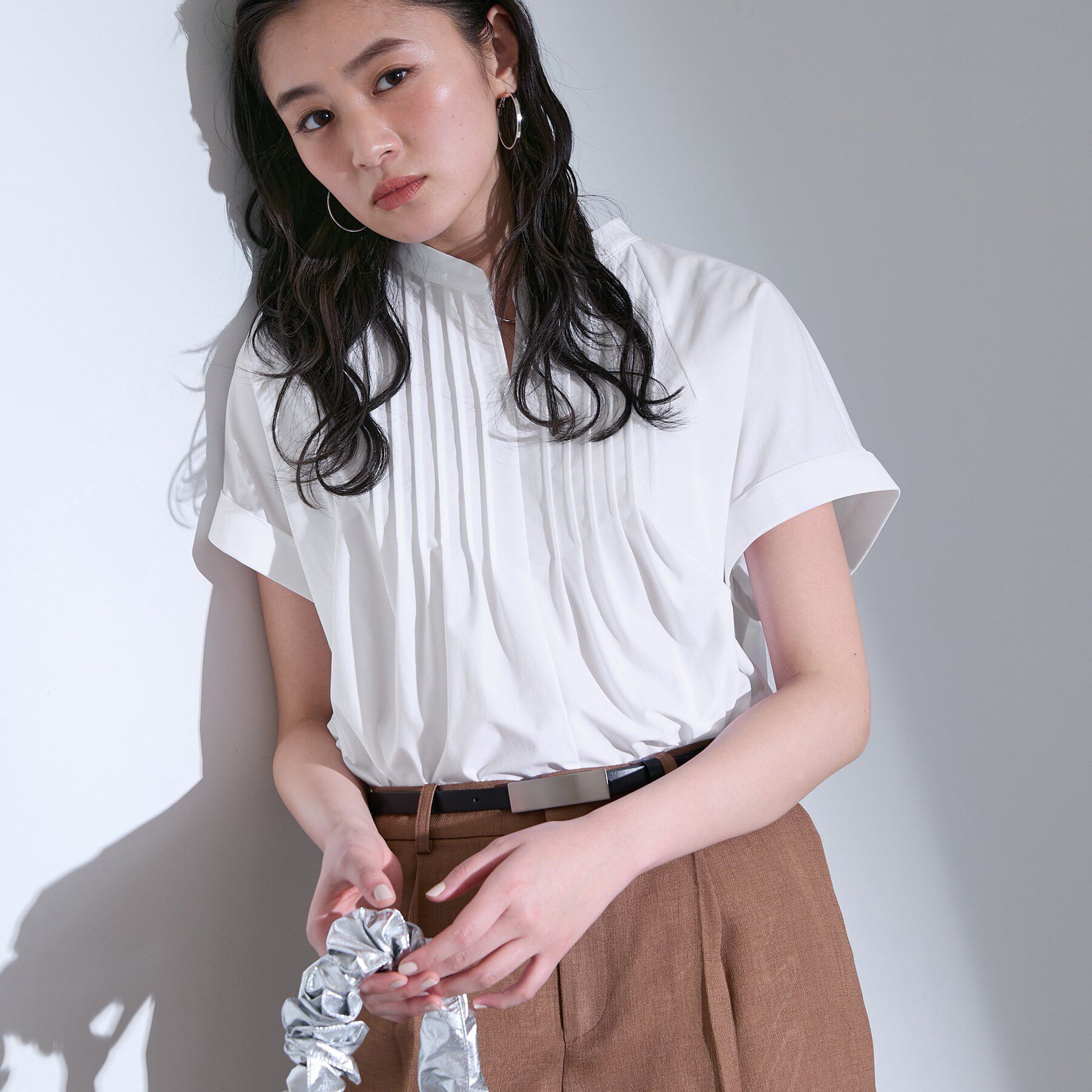 INDIVI「【撥水／UVケア／SETUP可能】軽量タックスキッパーブラウス」|シャツ・ブラウス|