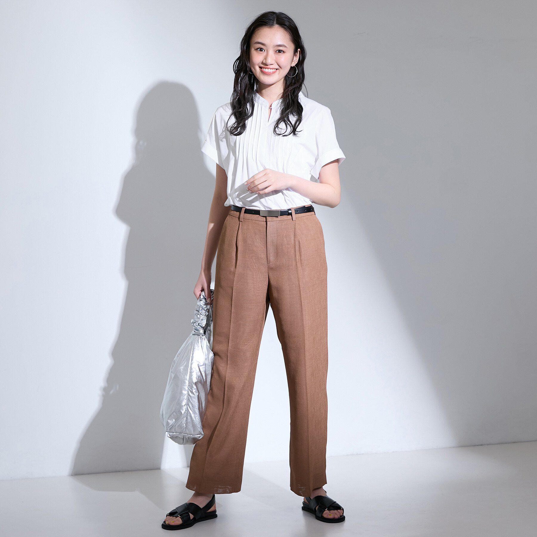 INDIVI「【撥水／UVケア／SETUP可能】軽量タックスキッパーブラウス」|シャツ・ブラウス|