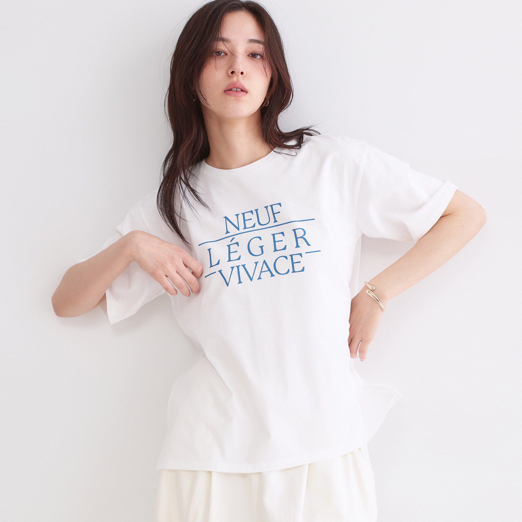 OPAQUE.CLIP「ロゴプリントアソートTシャツ【洗濯機OK】」|Tシャツ・カットソー|ホワイト(101)