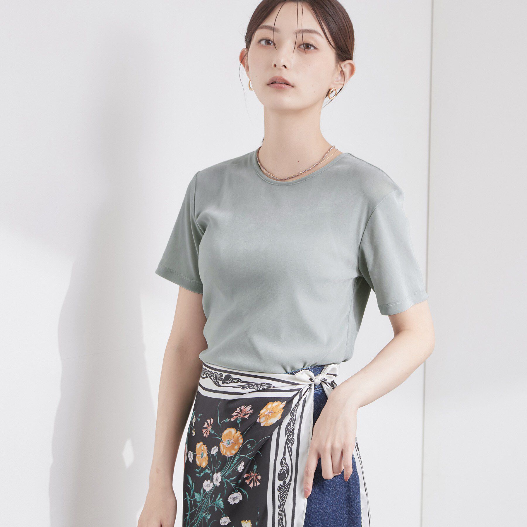 OPAQUE.CLIP「フロッキーチュールカットソー【洗濯機OK】」|Tシャツ・カットソー|