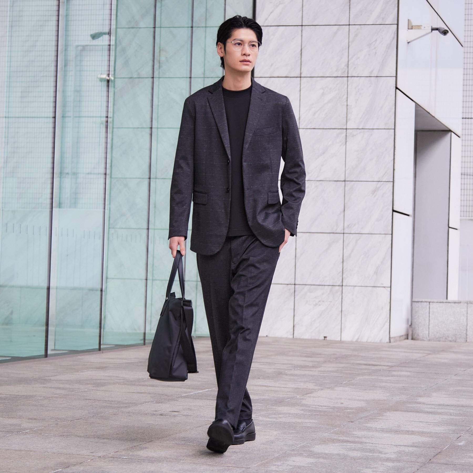 THE SHOP TK「【動きやすい、快適ビジネスジャケット】TRジャージ ジャケット　セットアップ可/洗濯機OK/ストレッ」|テーラードジャケット|