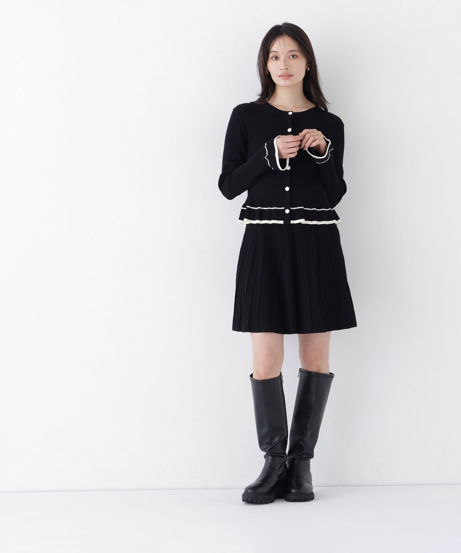  「配色ニットアップミニ」|ワンピース|