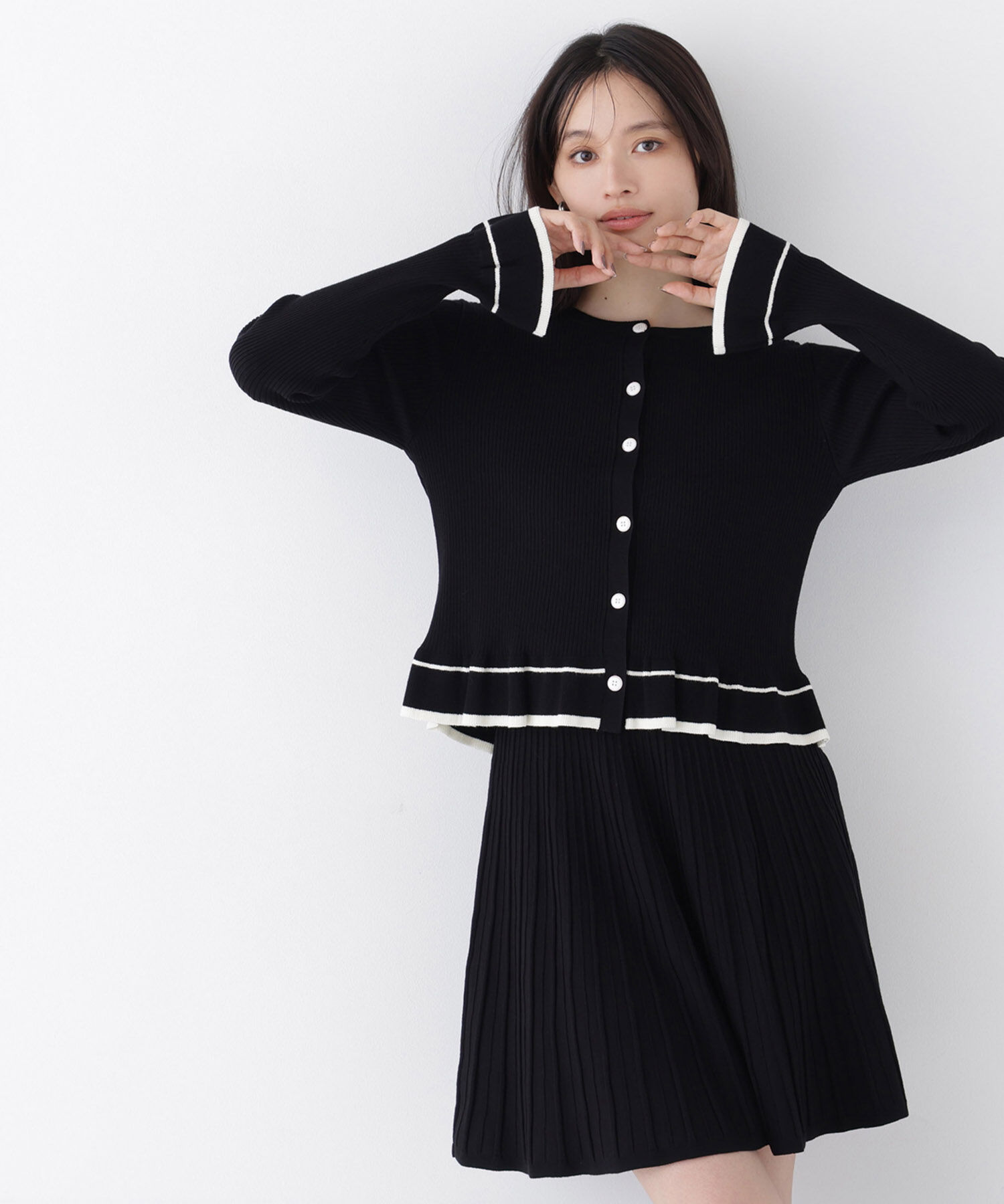  「配色ニットアップミニ」|ワンピース|