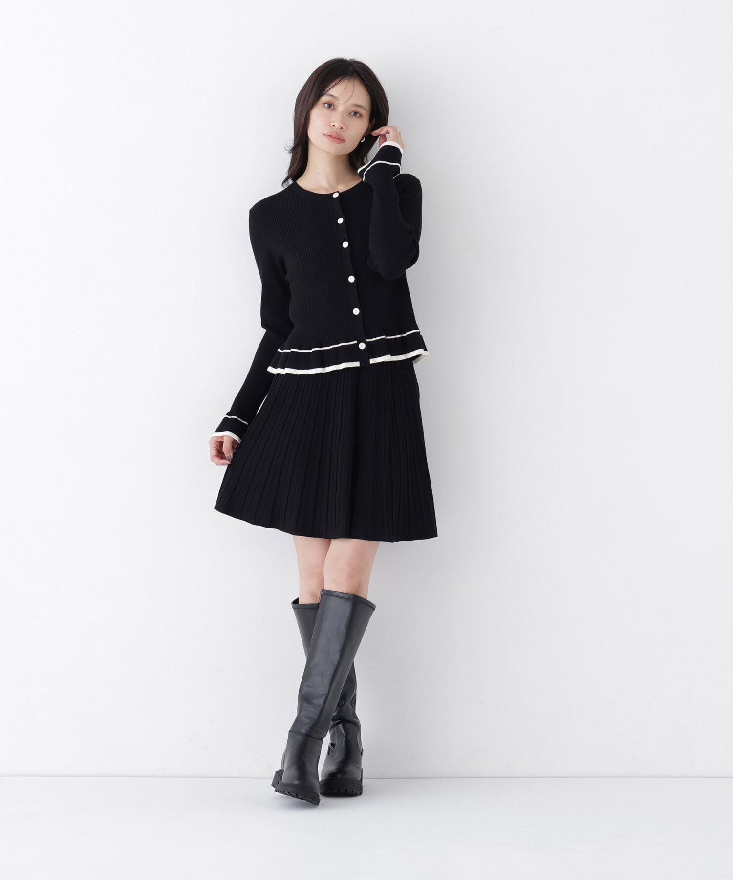  「配色ニットアップミニ」|ワンピース|