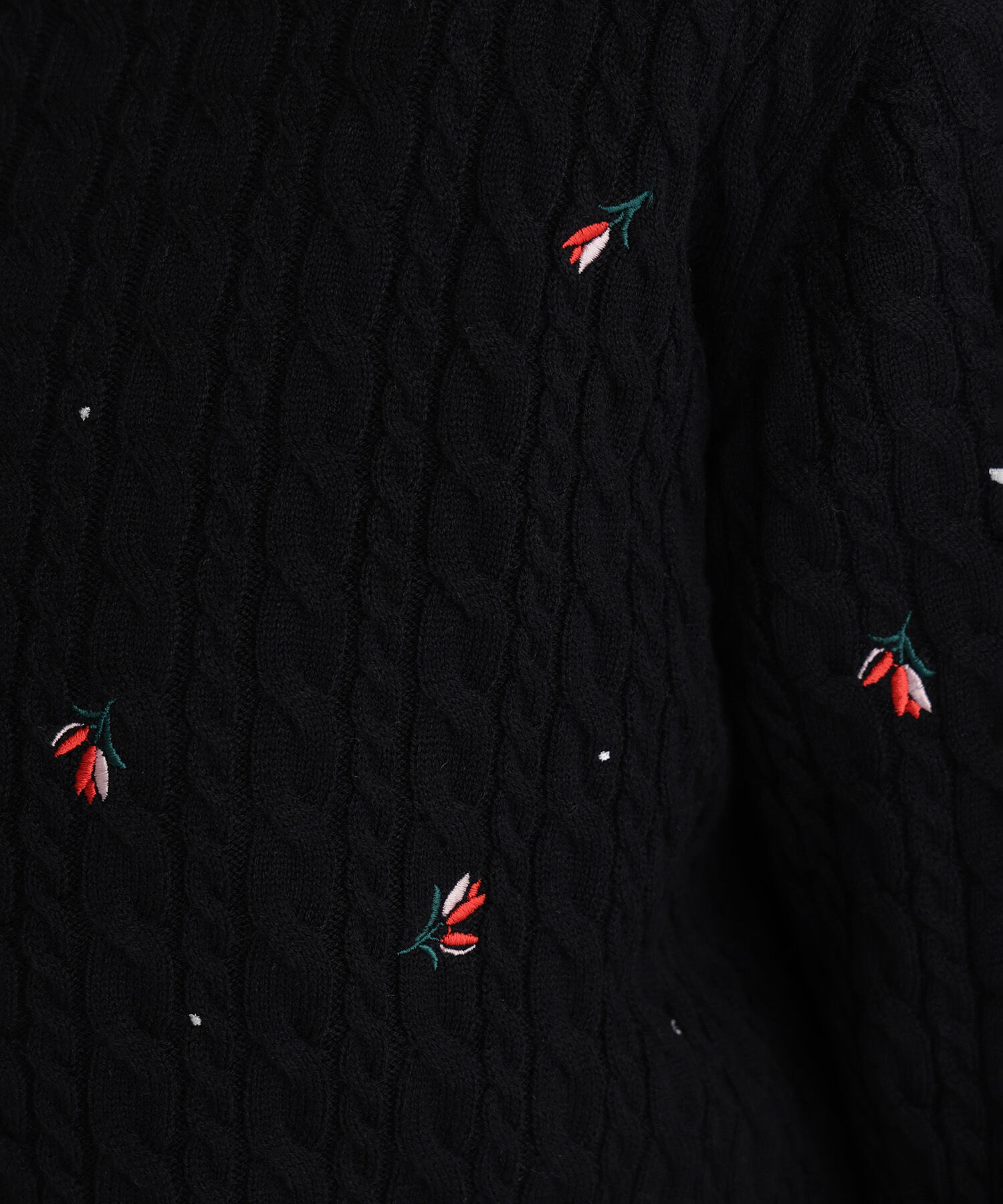  「ドットフラワー刺繍カーディガン」|ニット・セーター|