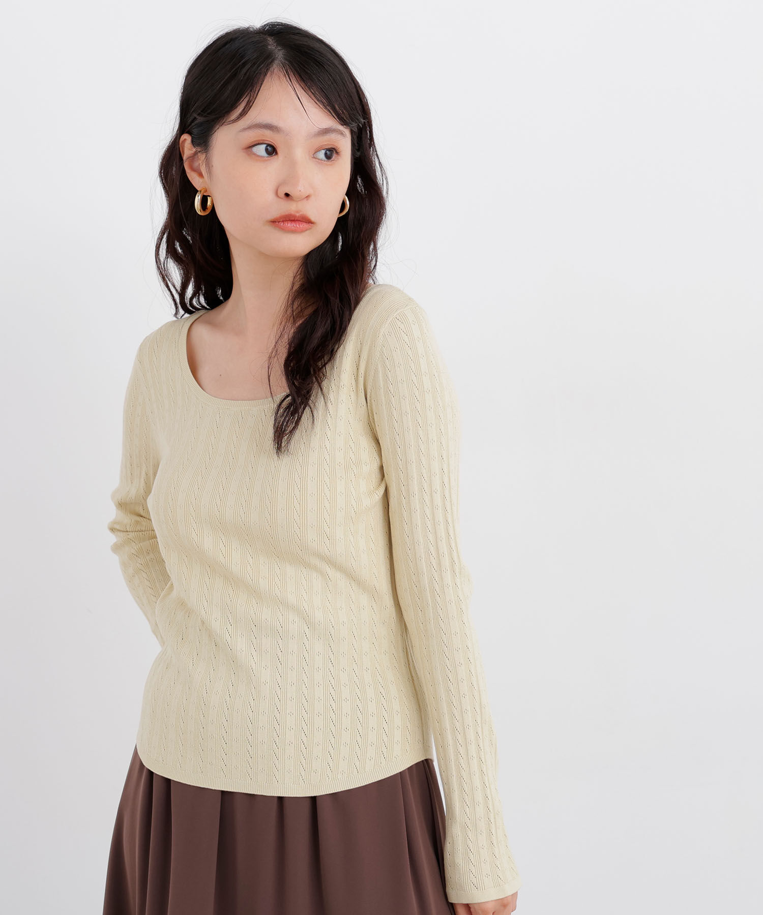  「〈N.〉アイレットニット」|ニット・セーター|バターイエロ