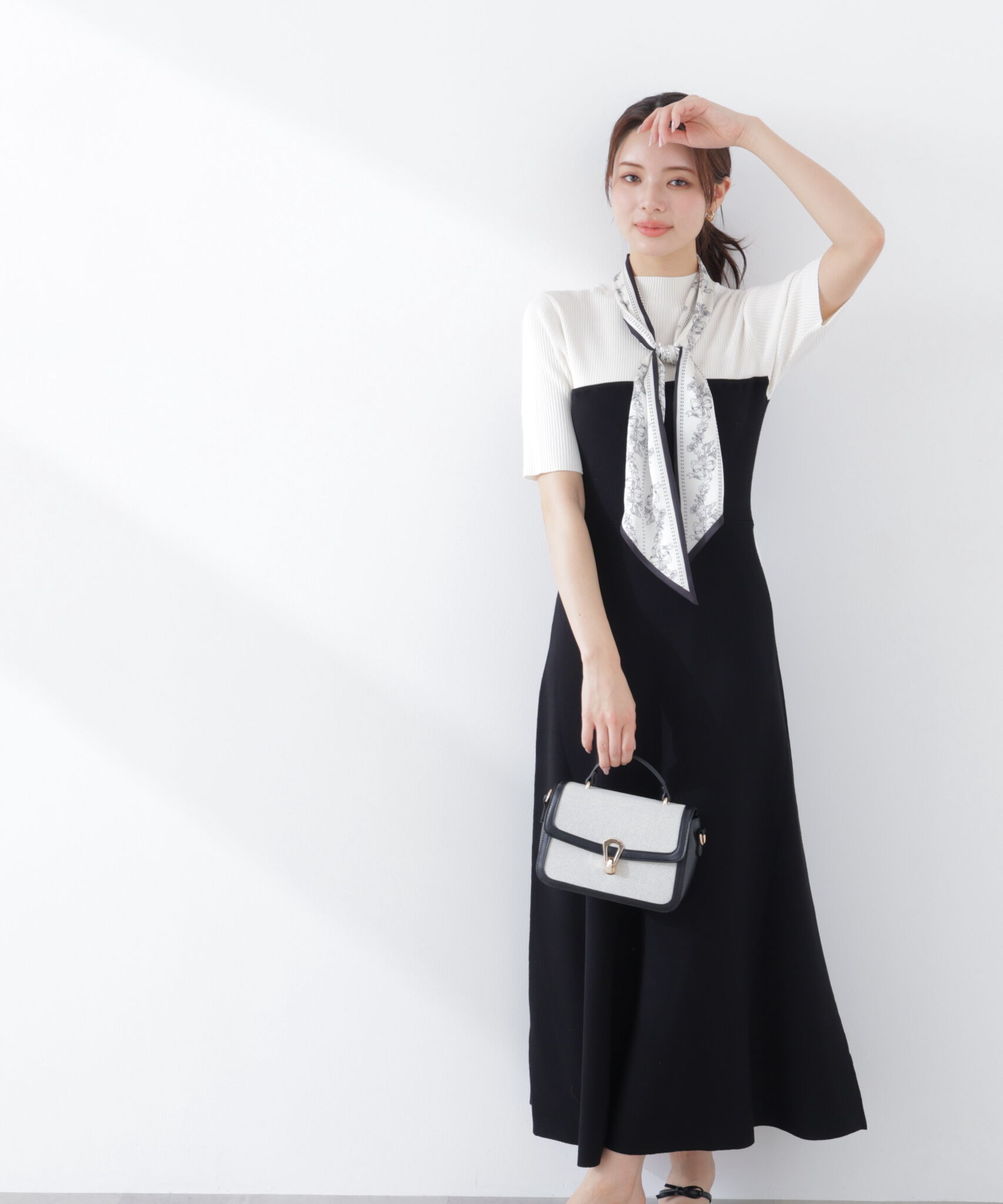 PROPORTION BODY DRESSING「スカーフ付きニットワンピース　26SS」|ワンピース|