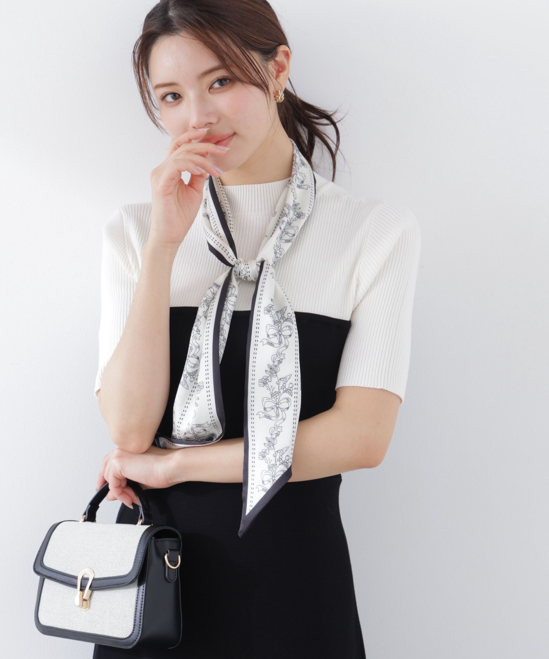 PROPORTION BODY DRESSING「スカーフ付きニットワンピース　26SS」|ワンピース|