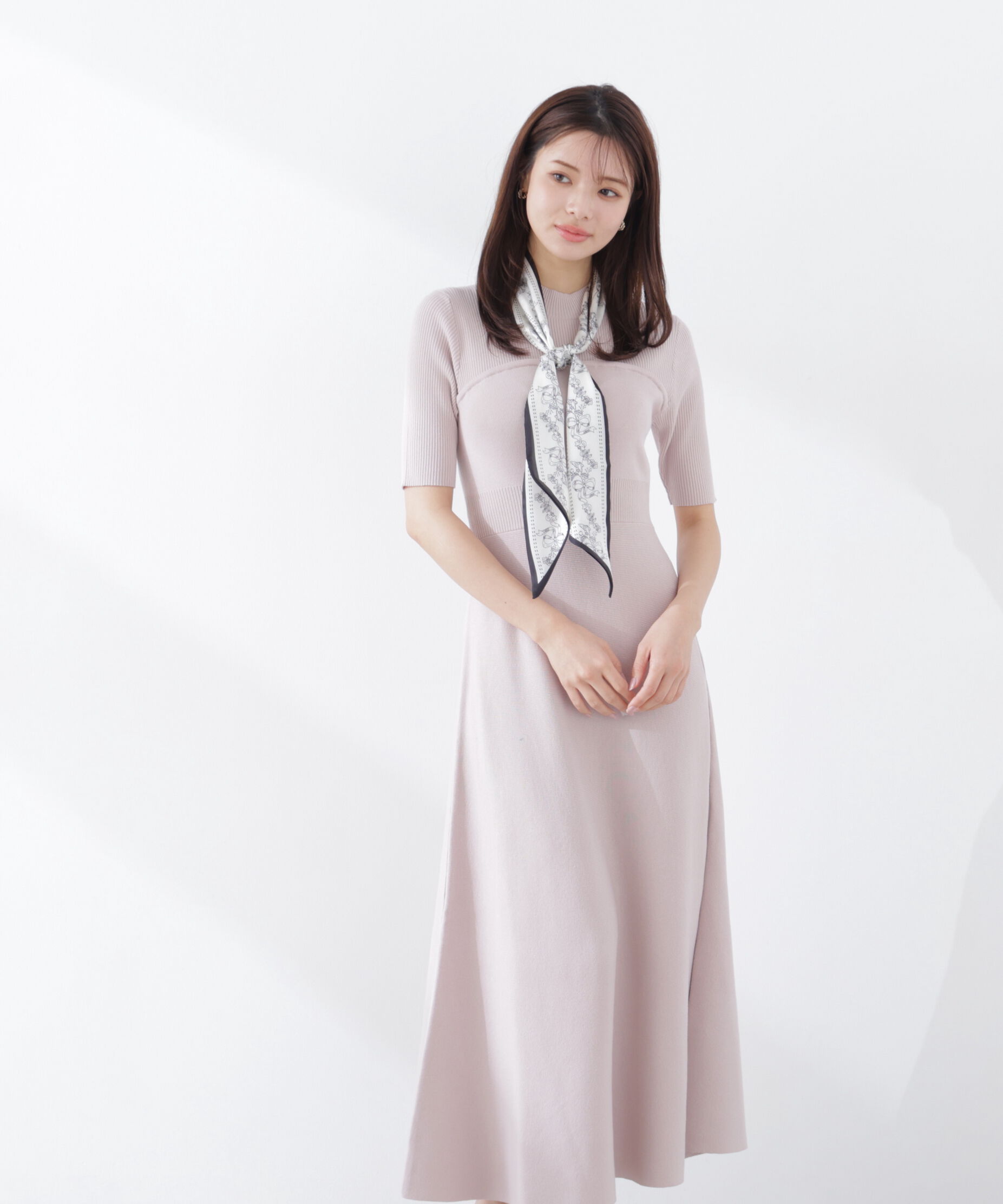 PROPORTION BODY DRESSING「スカーフ付きニットワンピース　26SS」|ワンピース|