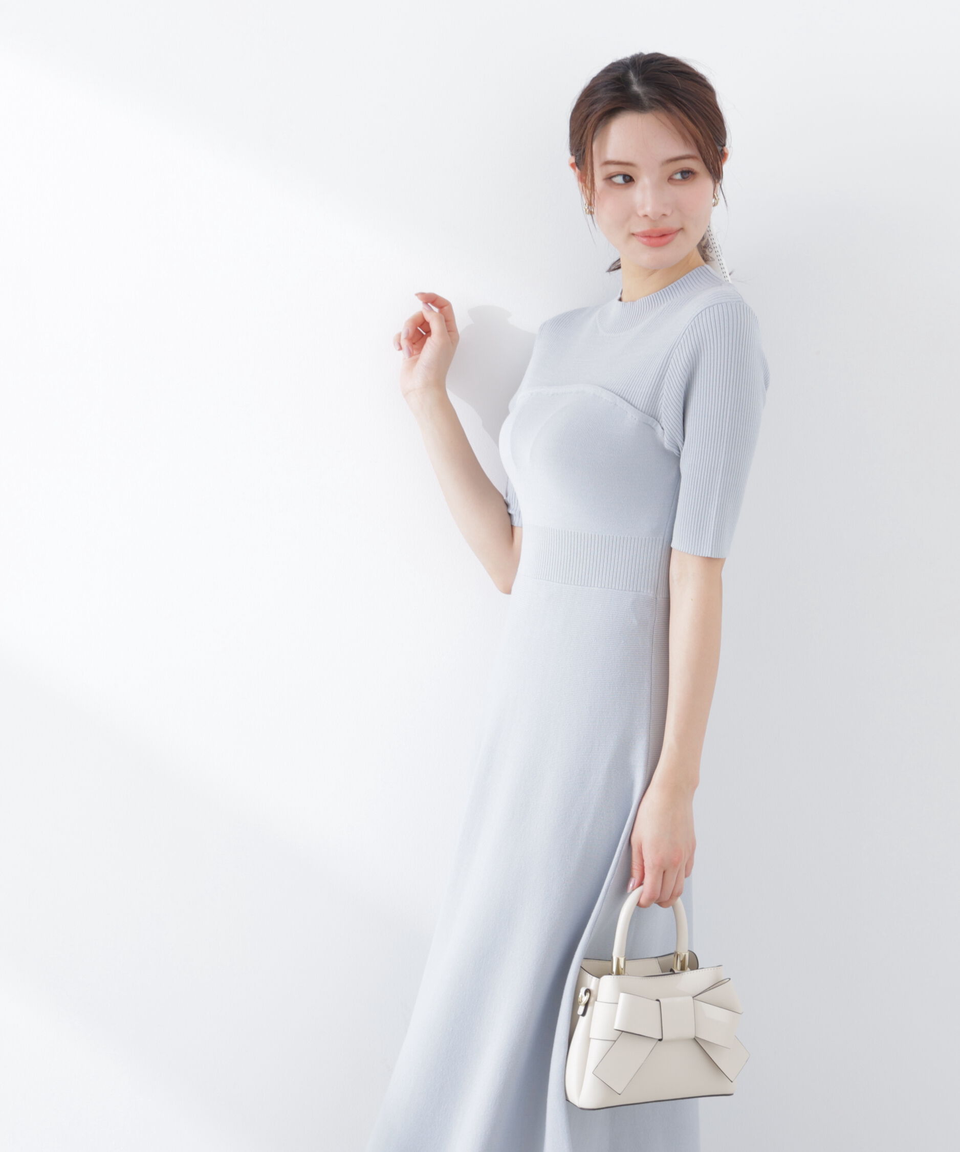 PROPORTION BODY DRESSING「スカーフ付きニットワンピース　26SS」|ワンピース|