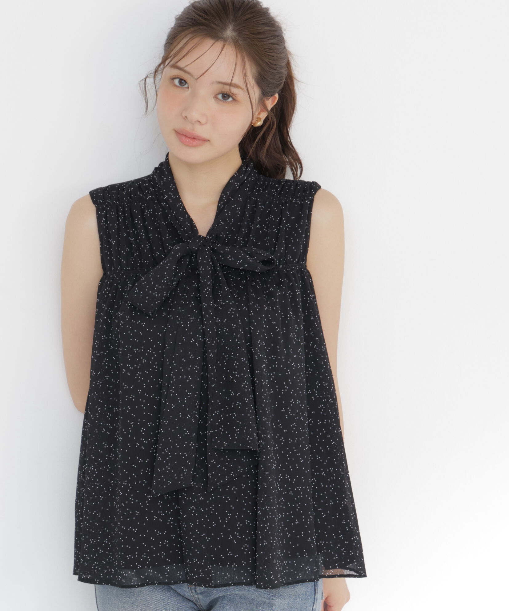PROPORTION BODY DRESSING「ボウタイシャーリングブラウス」|シャツ・ブラウス|ブラックドッ 1